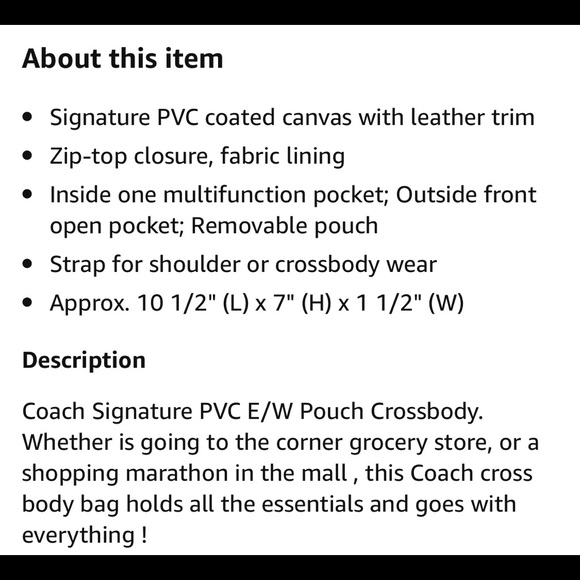 🚫SOLD🚫 NWT Coach F52657 East West Crossbody Bag - Picture 7 of 7